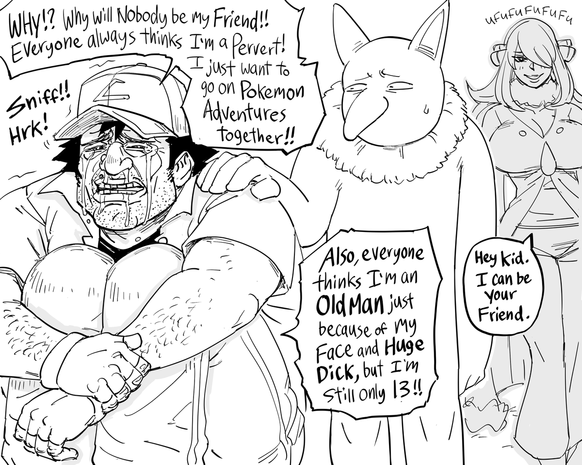 baalbuddy's tweet photo. Patreon request:
Ugly Bastard Pokemon Trainer and his loyal Hypno. https://t.co/GwfHyEzG6z