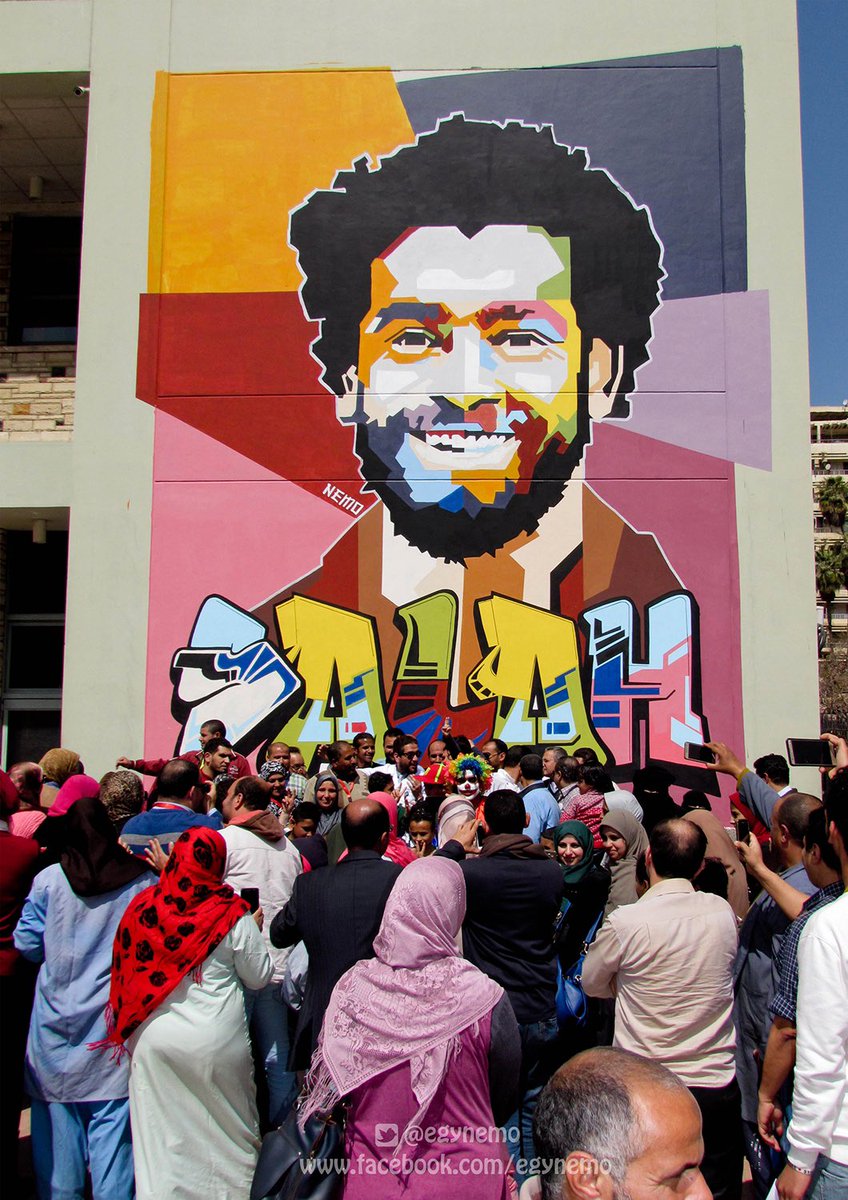 egynemo's tweet photo. من اعمال #العالمي_نيمو_جرافيتي اكبر جدارية للاعب محمد صلاح https://t.co/5YVdU6ZIMk