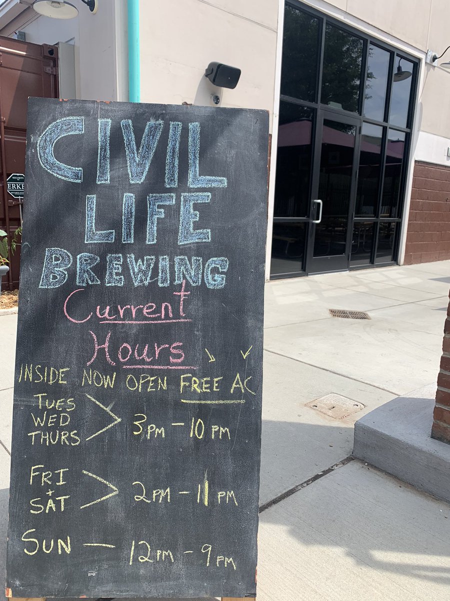 TheCivilLife's tweet image. Our hours have expanded again.  Please tell your thirsty friends.