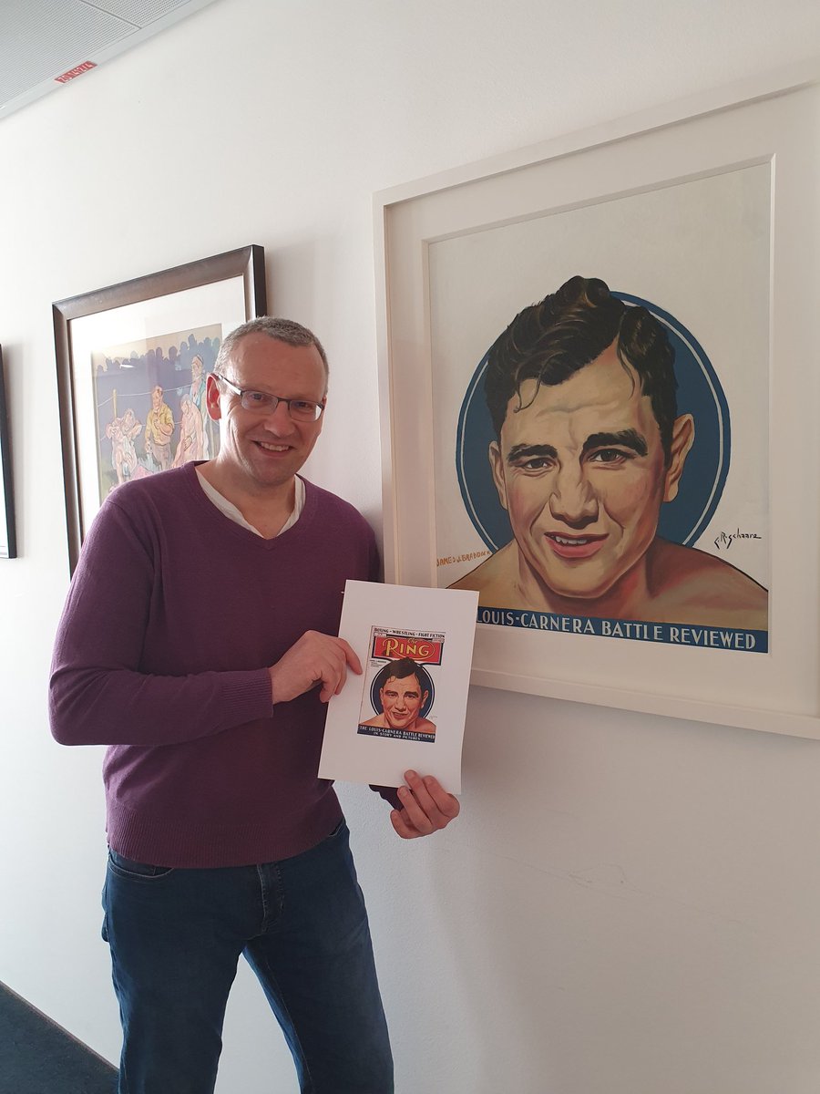 WegerichC's tweet photo. 07.06.1905 on this day... Happy Birthday #jamesbraddock #cinderellaman
This is the original art, no copy, that featured on the cover of @ringmagazine in September 1935.
Almost 90 years old!
Proud owner is the prestigious #wegerichcollection
#boxing #art #fineart #vintage https://t.co/kCr5Fd2nfw
