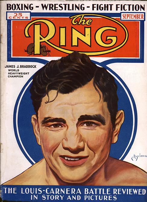 WegerichC's tweet photo. 07.06.1905 on this day... Happy Birthday #jamesbraddock #cinderellaman
This is the original art, no copy, that featured on the cover of @ringmagazine in September 1935.
Almost 90 years old!
Proud owner is the prestigious #wegerichcollection
#boxing #art #fineart #vintage https://t.co/kCr5Fd2nfw