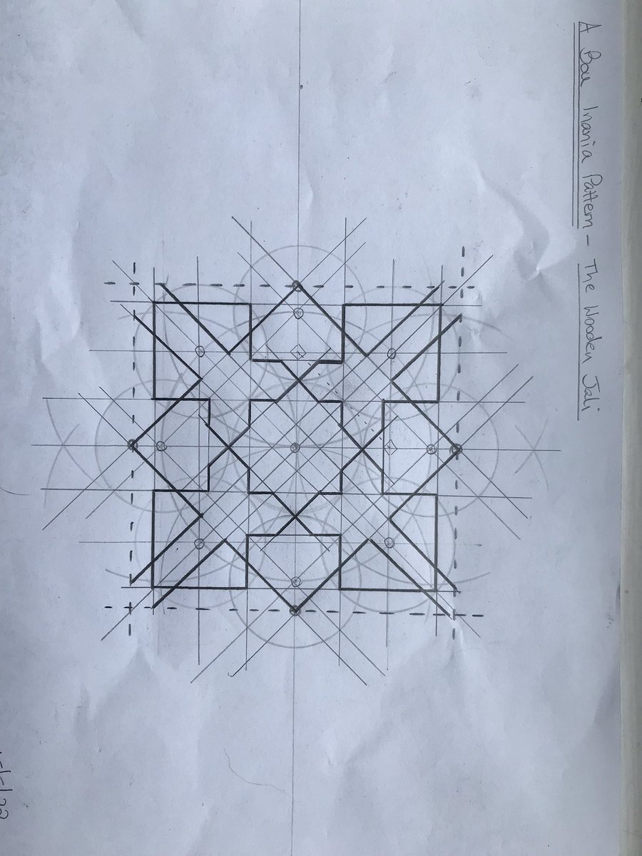 A Bou Inania Pattern - The Wooden Jali

#IslamicGeometry
#MathsArt
#MindfulArt
#GeometricArt
<a href="/samira_mian/">Samira Mian Islamic Geometry</a>