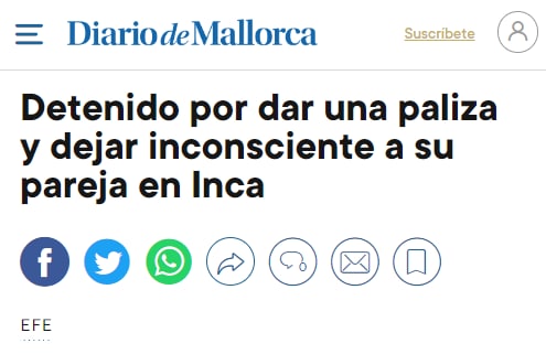 Diumenge un home va apallissar la seva parella a Inca i ara es troba ingressada amb diagnòstic greu. Tant de bo se'n surti. I tant de bo els homes que assassinen dones s'extingissin per sempre.
Tot el suport a la família. 

#MallorcaLliureDAgressions