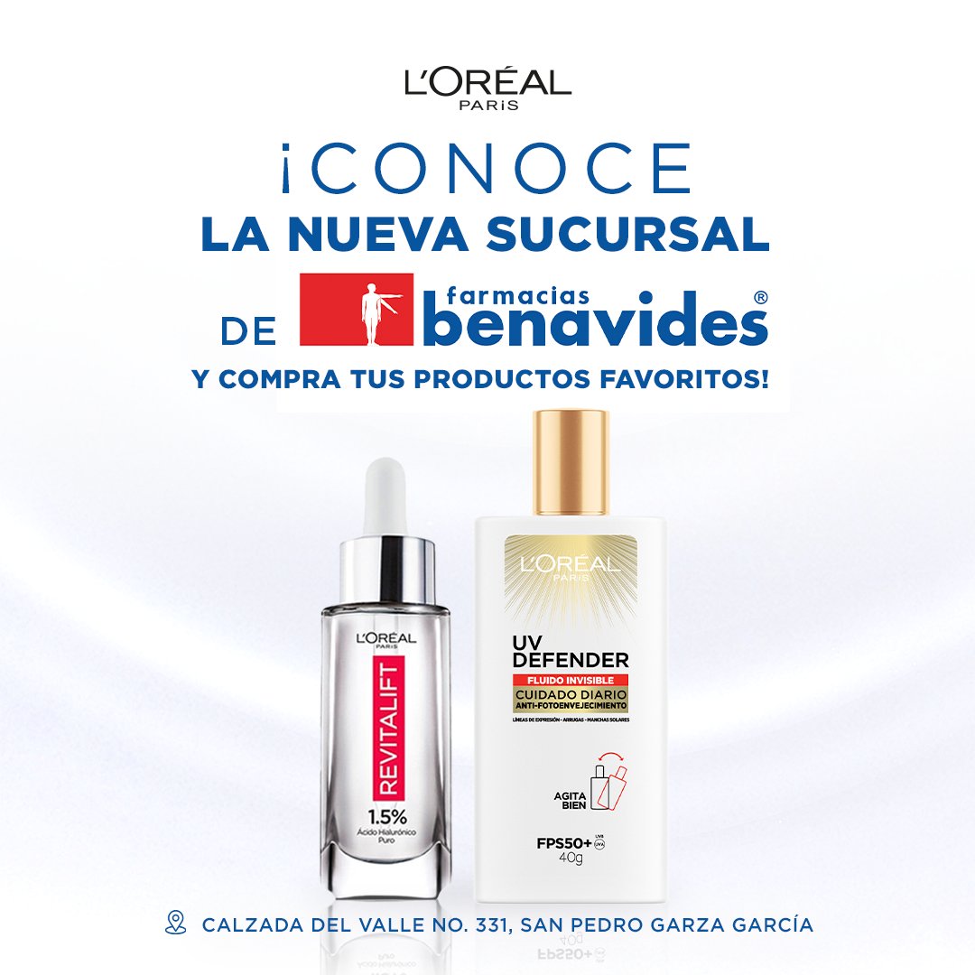 Estos básicos son ideales para tu rutina de skincare diaria.
1. Hidrata con Serum Revitalift Ácido Hialurónico
2. Agrega SPF con UV Fluid

Encuentra más productos para el cuidado de tu piel en el nuevo Skin Center de Farmacias Benavides 🛍️