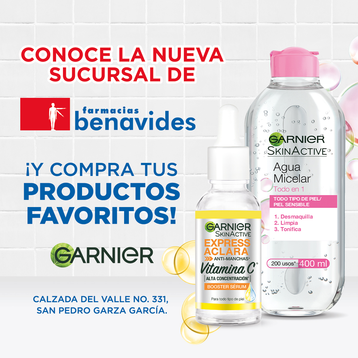 ¿Ya conoces esta rutina de 2 pasos para una piel limpia y de tono uniforme?
1. Limpia con Agua Micelar Todo en 1
2. Aplica Serum Express Aclara con Vitamina C 🍋 

Encuentra esto y más en el nuevo Skin Center de Farmacias Benavides 🛒