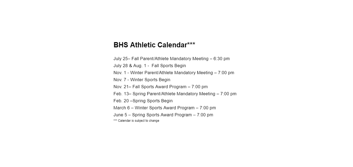 BWAYathletics's tweet photo. So what does an AD do on the first day after the end of the sports year? Start planning for the next!  Mark your calendars. https://t.co/iF0UXFueup