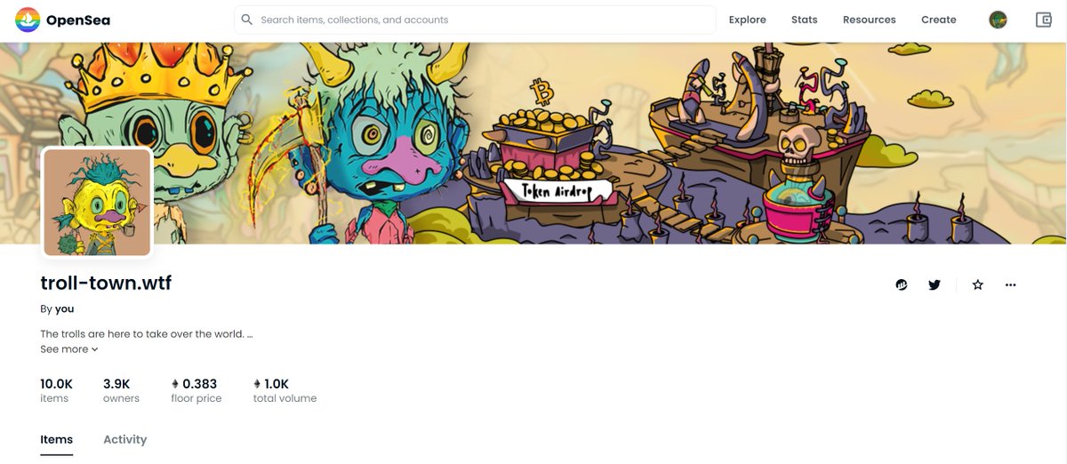 🎉NEW MILESTONE 🎉

1K ETH Transacted!

$1,819,000 ----> 1.8 Million in less than 2 days.
0.383 Floor. Increasing every second.

And.... We haven't even started....

Floors in other projects decreasing. Selling to enter Trolltown.

Imagine selling at 0.03 🤣🤣

#trollhands