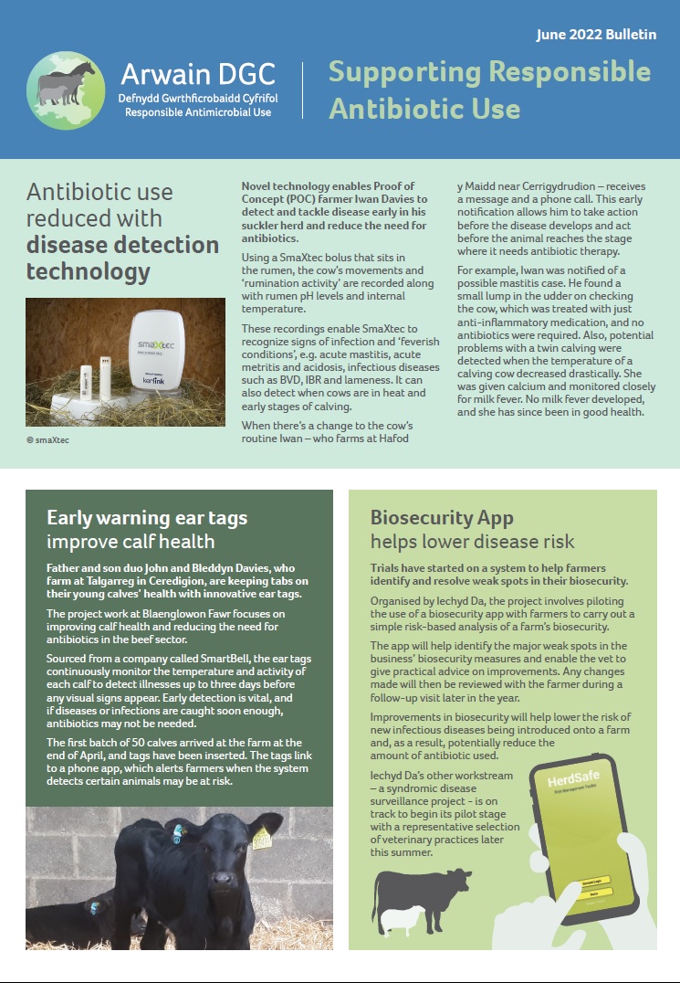 ArwainDGC's tweet photo. 📢 Our June edition of the @ArwainDGC Bulletin is out!

Read about how innovation and technology helps farmers improve animal health and reduce the need to use antibiotics.

Also in this edition - Vet Cymru conference, sampling study and more.

👉 https://t.co/AH5hHg8uXW https://t.co/W654nYzLA2