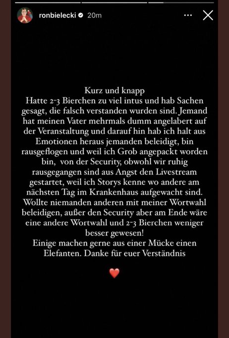 Klar er hat nur zu viel getrunken , sieht man nicht an deinen Augen 😂ich wei&szlig; noch dein lustiges Kokain<a href="/tag/ronbielecki"class="tags"><span>#ronbielecki</span></a><a href="/tag/absturz"class="tags"><span>#absturz</span></a>