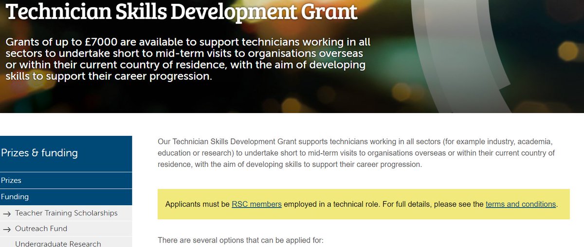 CLEAPSS's tweet image. Up to £7k for technicians from @RoySocChem / @RSC_EiC