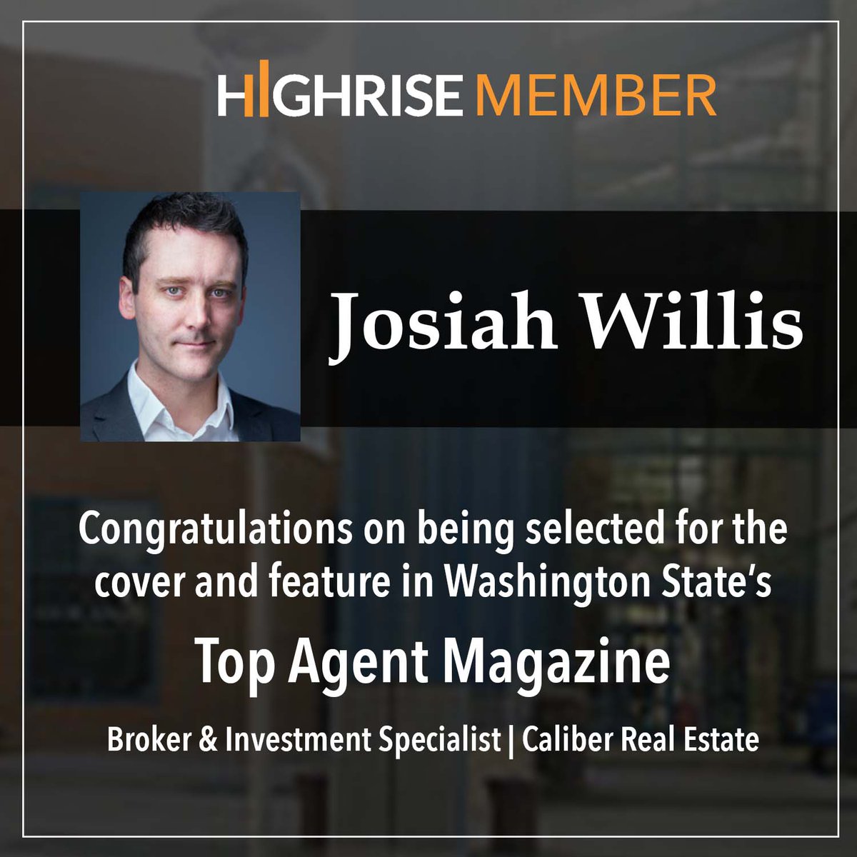 HighriseNet's tweet image. We would like to congratulate #Highrise member, Josiah Willis on being selected and featured in Washington State's Top Agent Magazine. Congratulations! Check it out here: lnkd.in/eRMdKgKA

#realestate #realestatebroker #networking #mastermindgroups