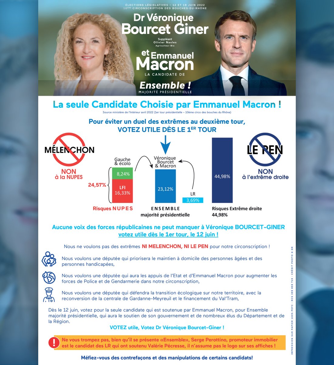 VBourcet2022's tweet photo. 🇫🇷🇪🇺 Face aux crises que nous traversons, donnons une majorité stable et solide au Président de la République Emmanuel Macron.

🗳 Les 12 et 19 juin prochains, faites le choix de la raison en votant pour la Majorité Présidentielle.

#Législatives2022 #VotezVéroniqueBourcetGiner https://t.co/Nj2HnOBT5R