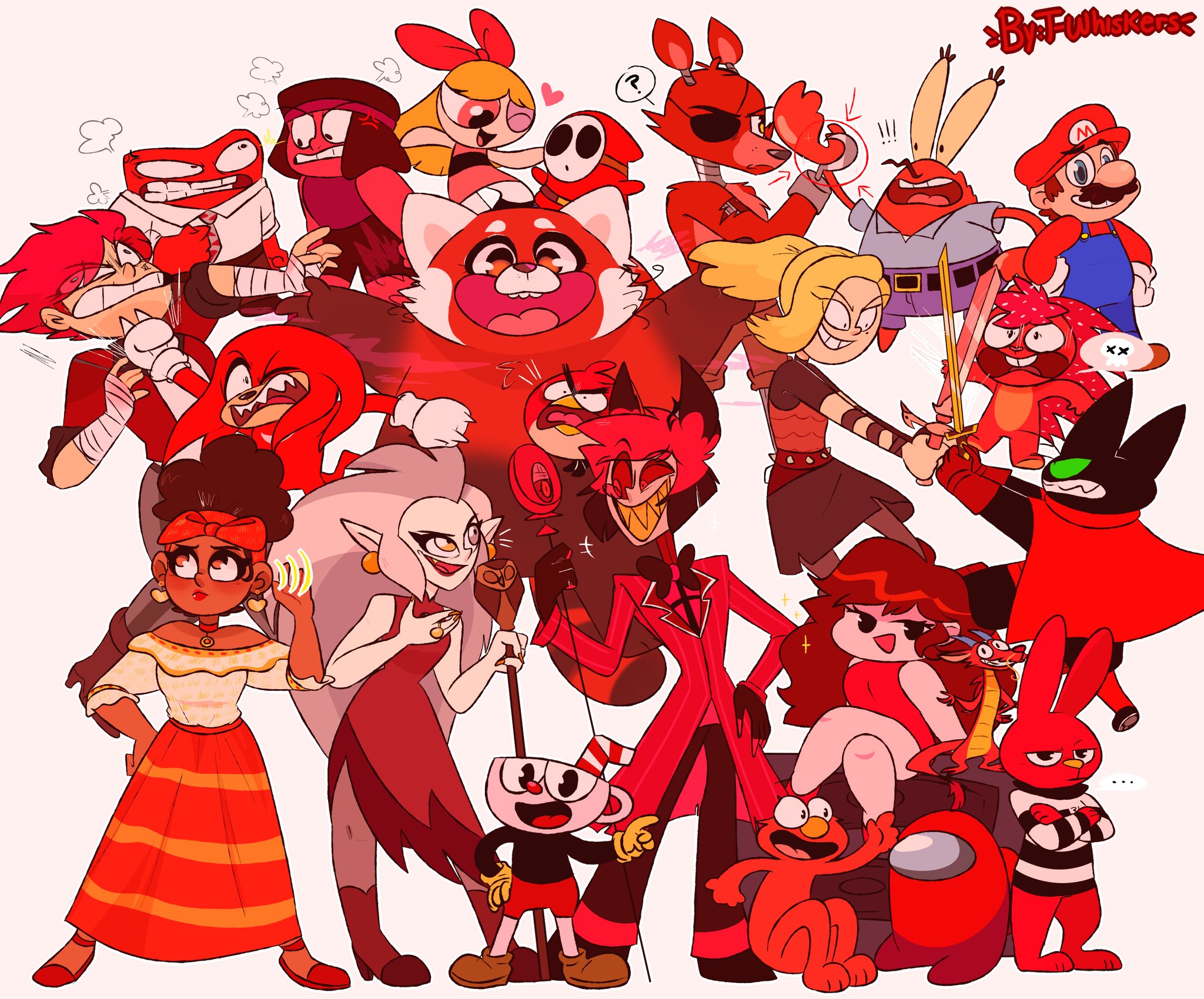 red characters