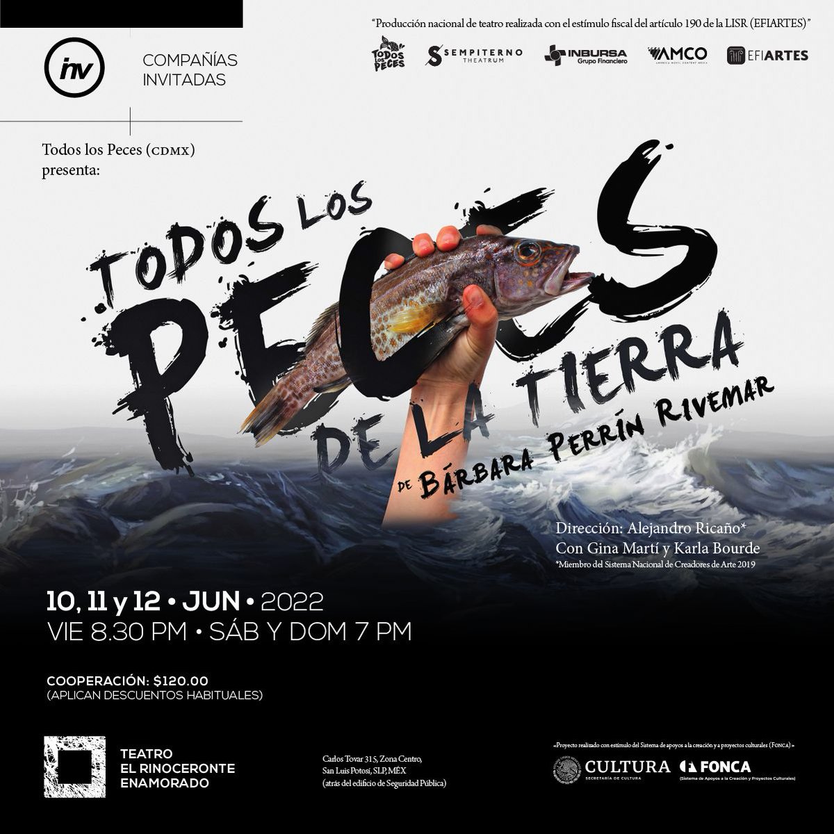 TodosLosPeces's tweet photo. 🐟¡Hoy nos despedimos de San Luis Potosí!

Ha sido muy bello encontrar un público que nos recibió con tanto amor.

👉Por si te lo perdiste, hoy tenemos nuestra última función. https://t.co/5g6eUyv3zP