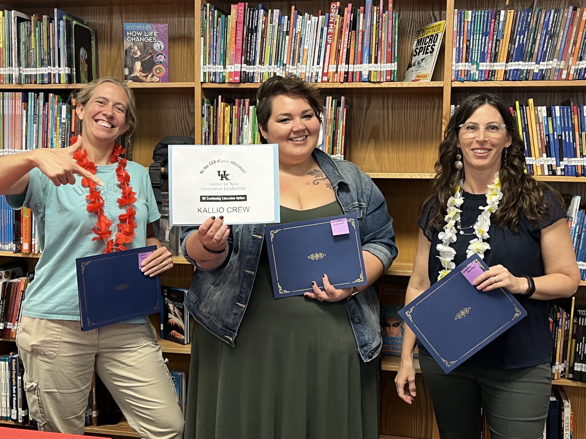 Proudly representing ⁦@juliekallio⁩’s ⁦<a href="/UKyNextGen/">UK Center for Next Generation Leadership</a>⁩ CEO Crew today to pick up certificates! ⁦<a href="/MsGolightly4/">Kate G</a>⁩ ⁦<a href="/SheanScienceIRL/">Jen Shean_Scientist to Educator</a>⁩ ⁦<a href="/JCPSKY/">JCPS</a>⁩