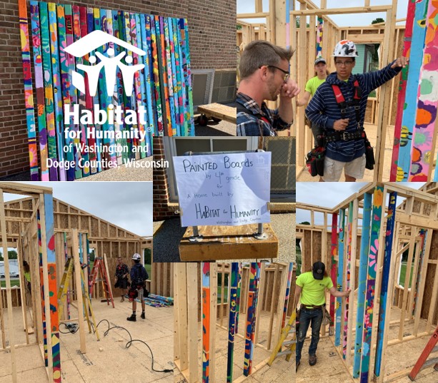 Thank you to McLane Elementary School and art teacher extraordinaire, Debbie Landess, for the beautiful 2x4s that were  crafted by 4th Graders and used to frame a new home in Juneau! #HabitatForHumanity