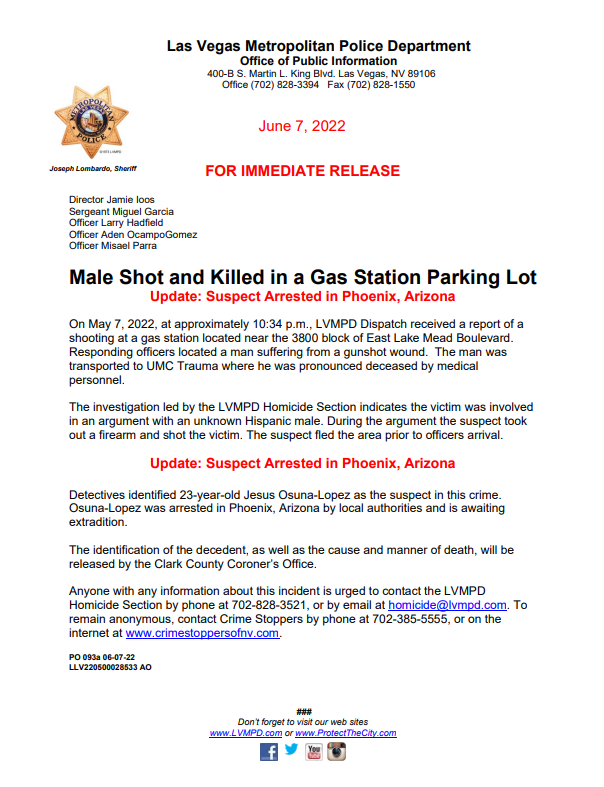 LVMPD tweet media