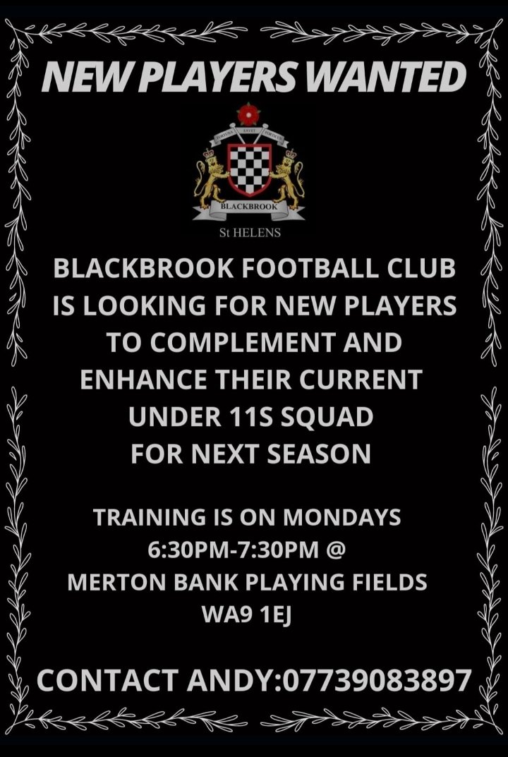 Asking for help to promote our junior sections boys/girls

Would really appreciate any support people could provide 

Thanks guys @davidebaines <a href="/AndyBurnhamGM/">Andy Burnham</a> <a href="/CllrAntBurns/">Ant Burns</a> <a href="/andrew_mikhail/">Andrew Mikhail</a> <a href="/northernpromise/">Mark Hayes</a> @briers6 <a href="/BrookOA/">brookoa</a> <a href="/Emma4Blackbrook/">Emma4Blackbrook</a> <a href="/sthelensmind/">St.Helens Mind</a> 

Please re tweet