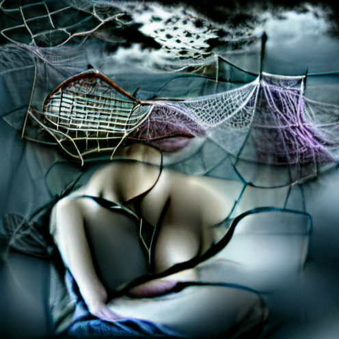 O_T_Human's tweet photo. Mood melancholy theme her nets she spread (#IXZO) #art #artist #artwork #nft #nfts #nftcollector https://t.co/MIupJWWDCa