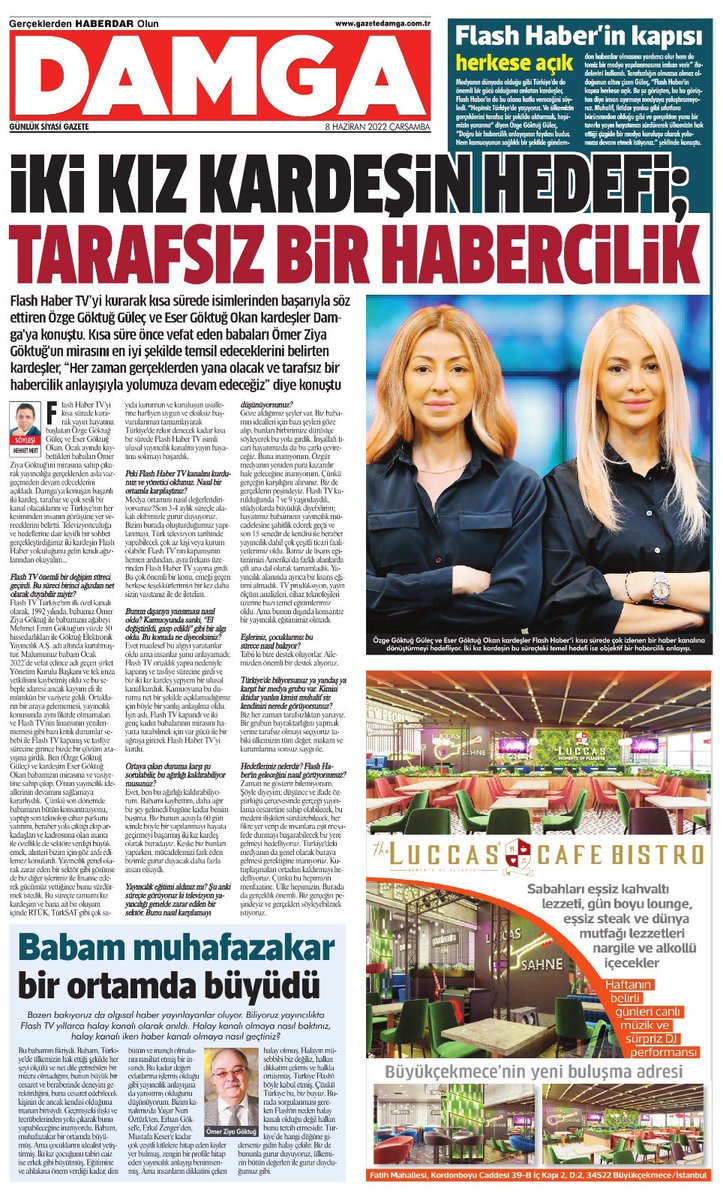 #FlashHaberTV’yi kurarak kısa sürede isimlerinden başarıyla söz ettiren Özge Göktuğ Güleç ve Eser Göktuğ Okan kardeşler Damga'ya konuştu; ‘tarafsız bir habercilik anlayışıyla yolumuza devam edeceğiz” dedi.
@flashhabertvcom <a href="/hakan_aygun/">hakan aygun</a> <a href="/MehmetMertTv/">Mehmet Mert</a> 
👇
gazetedamga.com.tr/roportaj/ozge-…