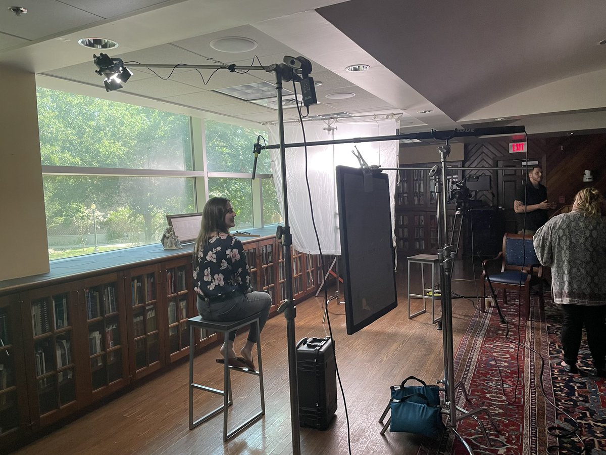 bmfphd's tweet photo. Jackie preparing to get interviewed about our research. 🤩 #UIWPride #UIWFordLab https://t.co/WENOc1EJZM