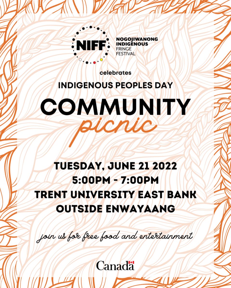 nogofringefest's tweet photo. Please come on out and join us on Tuesday, June 21st at 5:00PM for a Community Picnic to celebrate Indigenous Peoples Day!
#FringeFests #NIFF2022 #caff #Peterborough #Indigenous #indigenousperformanceart #peterboroughperforms #LongLiveTheFringe https://t.co/Ryqp7AHRjD