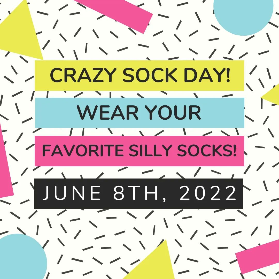 Tomorrow is the LAST day of the 2021-2022 school year! Our last spirit day of the year is silly sock day. Wear your craziest socks to school tomorrow and don't forget students are dismissed at 11:30 a.m. tomorrow! #dg58pride #OnePackUnited
