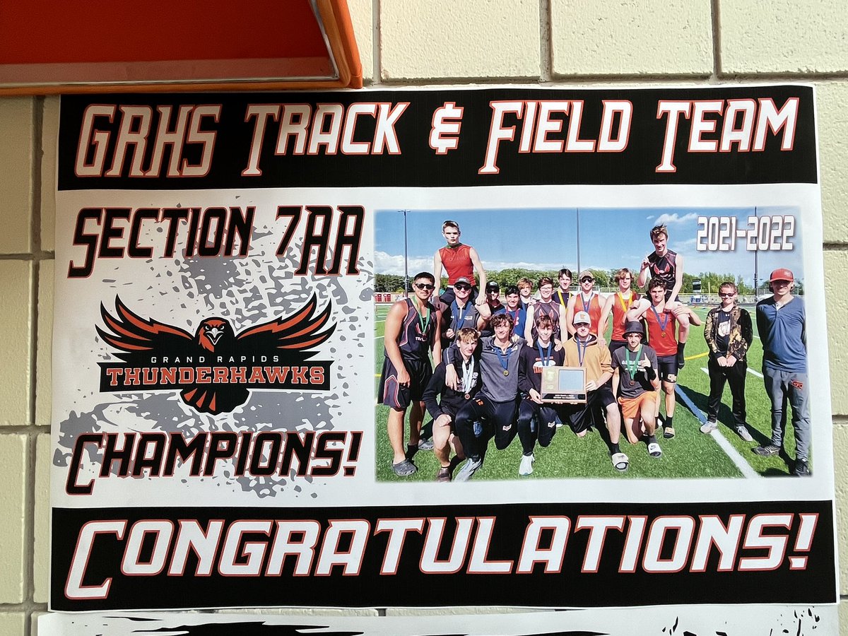 GRactivities's tweet photo. Way to go GR Track and Field! First ever school Section Championship! Heading to STATE! https://t.co/2PSbu7czbb