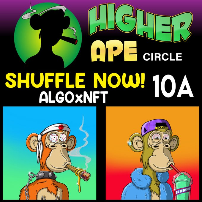 HigherApeCircle's tweet photo. Come &amp; sesh with the Higher Ape Circle! We're setting up the holder bot &amp; things are starting to take shape, for a bunch of stoner DEGENS!

Let that shuffle button whisper sweet things into your ear as you are enticed to turn DEGEN MODE on!

https://t.co/N8pYfsRhCd https://t.co/BDjP1IPgep