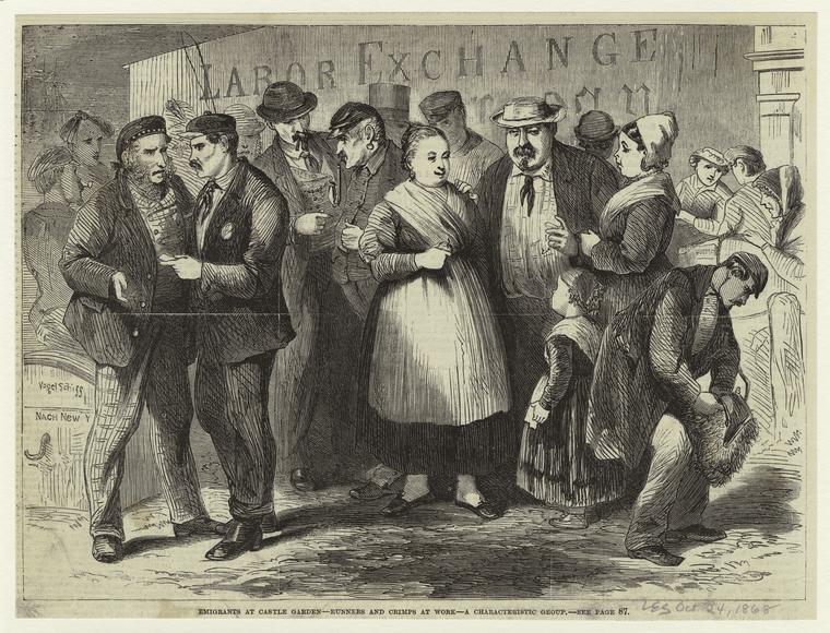 Even after protections instituted by Castle Garden in 1855, immigrants at the port of NYC were welcomed by 'runners' & 'crimps' out to rob, dupe, & exploit newcomers. Learn more about immigration research tomorrow Thurs Jun 9 at 1pm
nypl.org/events/program… #immigrationresearch