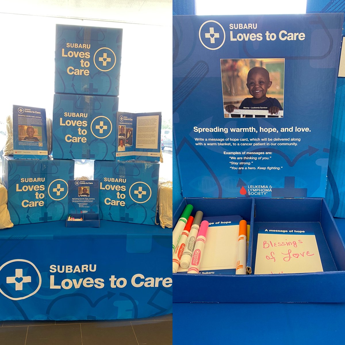 It's Subaru Loves to Care month! ✏️❤️‍🩹 Be sure to stop by our store and write a short message of hope for a cancer patient in our community. #wordshavepower #greensburgpa #subarulovestocare