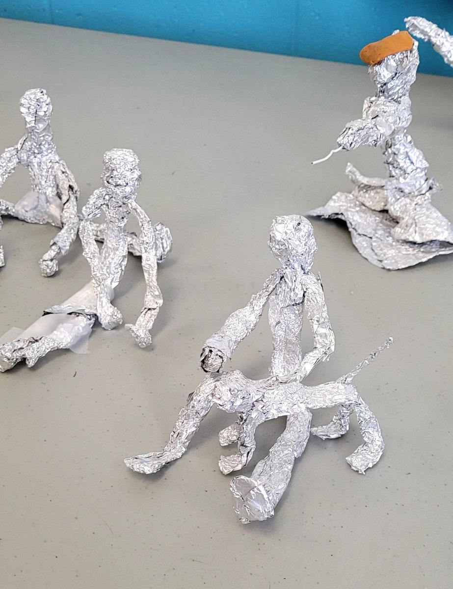 StPierreSherry's tweet photo. Loving the Foil People the talented people of 5F made today in art class! @JuniperRidgeNL https://t.co/bAlPwATlZN