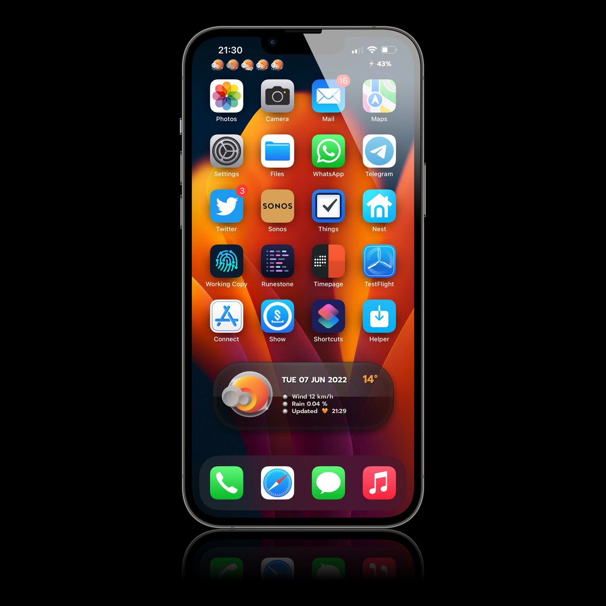 SeanKly's tweet image. Really like this wall by @AR72014 and how better to show it off with a @TeboulDavid1 theme from the #ShowApp @screenshot_pro 

#ShowLive on #iOS16beta1 ✌🏻