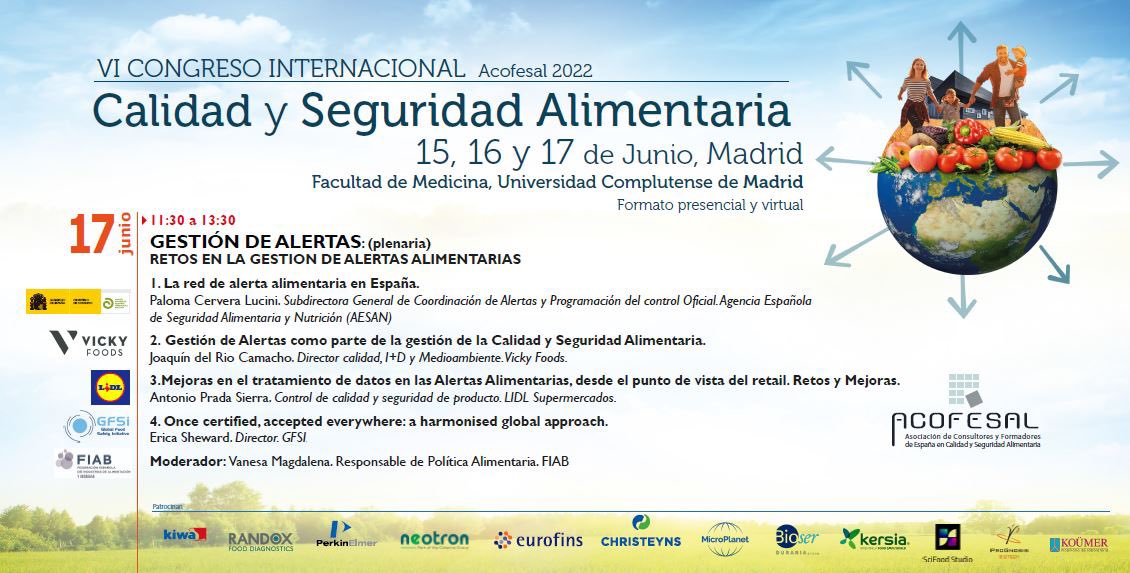 LuisMGallego's tweet photo. MESA REDONDA 

#ALERTASALIMENTARIAS 

#CongresoAcofesal 

Inscríbete ya !!!!!

#Calidad #SeguridadAlimentaria #FraudeAlimentario #Trazabilidad #Contaminacion #Microbiología #Micotoxinas #PlantBased #Nutrición #Laboratorio #Certificacion #Consultoria https://t.co/4kOPiDWzW2
