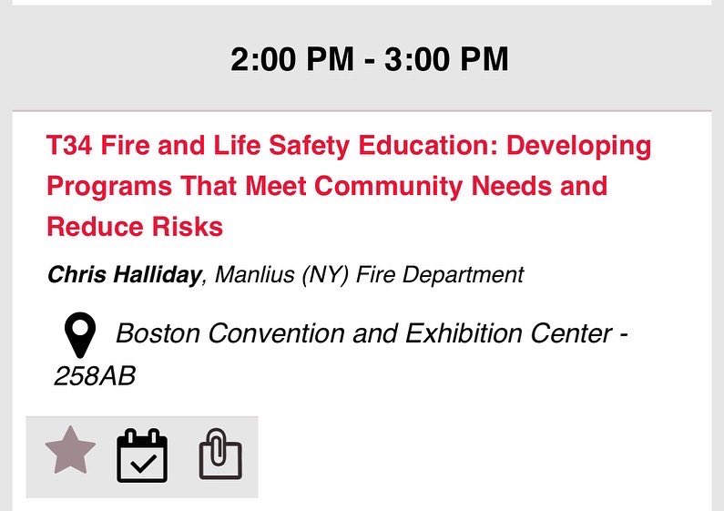 hallidayc's tweet photo. It was such an honor to be able to present at the #NFPA conference today about our Community Risk Reduction Programs!  #manlius #manliusfire #CRR https://t.co/qD6Ufym84p