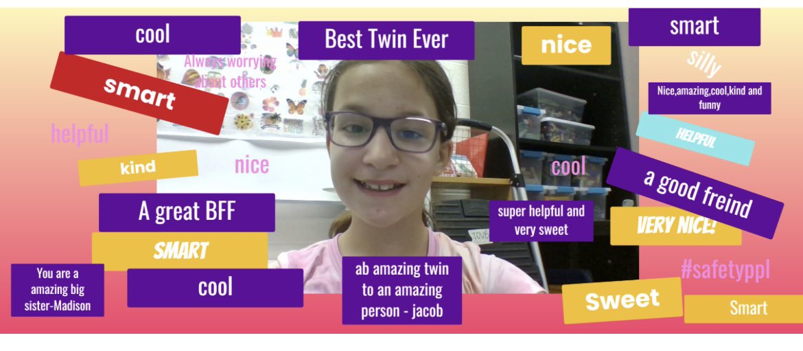 miss_toub's tweet photo. ⭐️ CLASS COMPLIMENTS⭐️
🥰A special EOY activity! Ss took a selfie in @Seesaw &amp; rotated to EVERY laptop to write a compliment about EACH STUDENT in our class! The pure SMILES &amp; appreciation when Ss returned to their own laptop was a moment to remember! (Tweet 1 of 3) #cbgroveland https://t.co/SUuhAphoq4