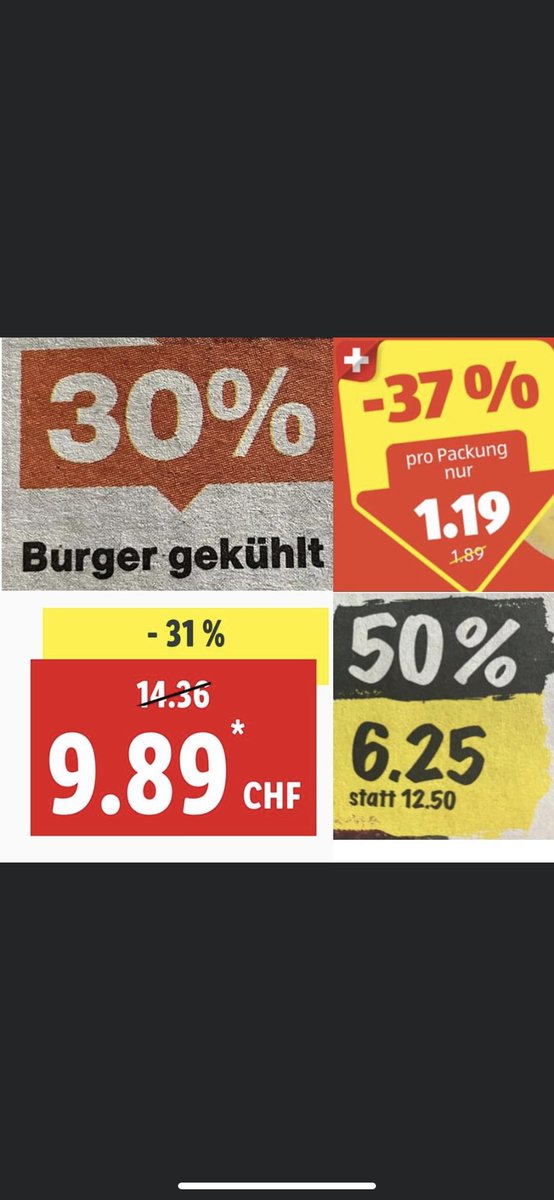 Rabattschlacht…  😡 Jetzt wo wir Schweizer Landwirte mit ca. 900 Mio. Franken zusätzlichen Produktionskosten konfrontiert sind! Die von uns geforderte Erhöhung der Produzentenpreise um rund 9% könnten vom Markt anscheinend problemlos getragen werden kann. 🤔
