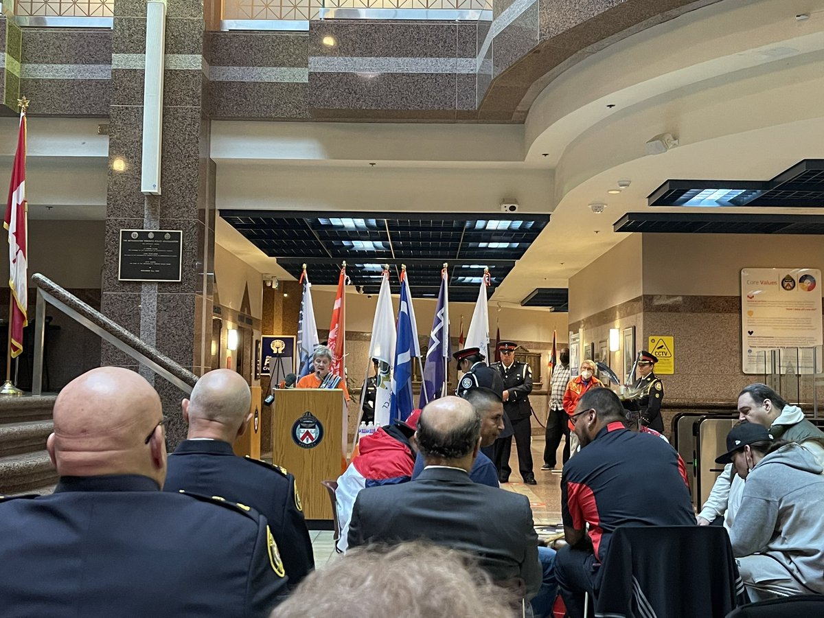 TPS headquarters. Kick off of Indigenous History Month….. miigwech for the invite