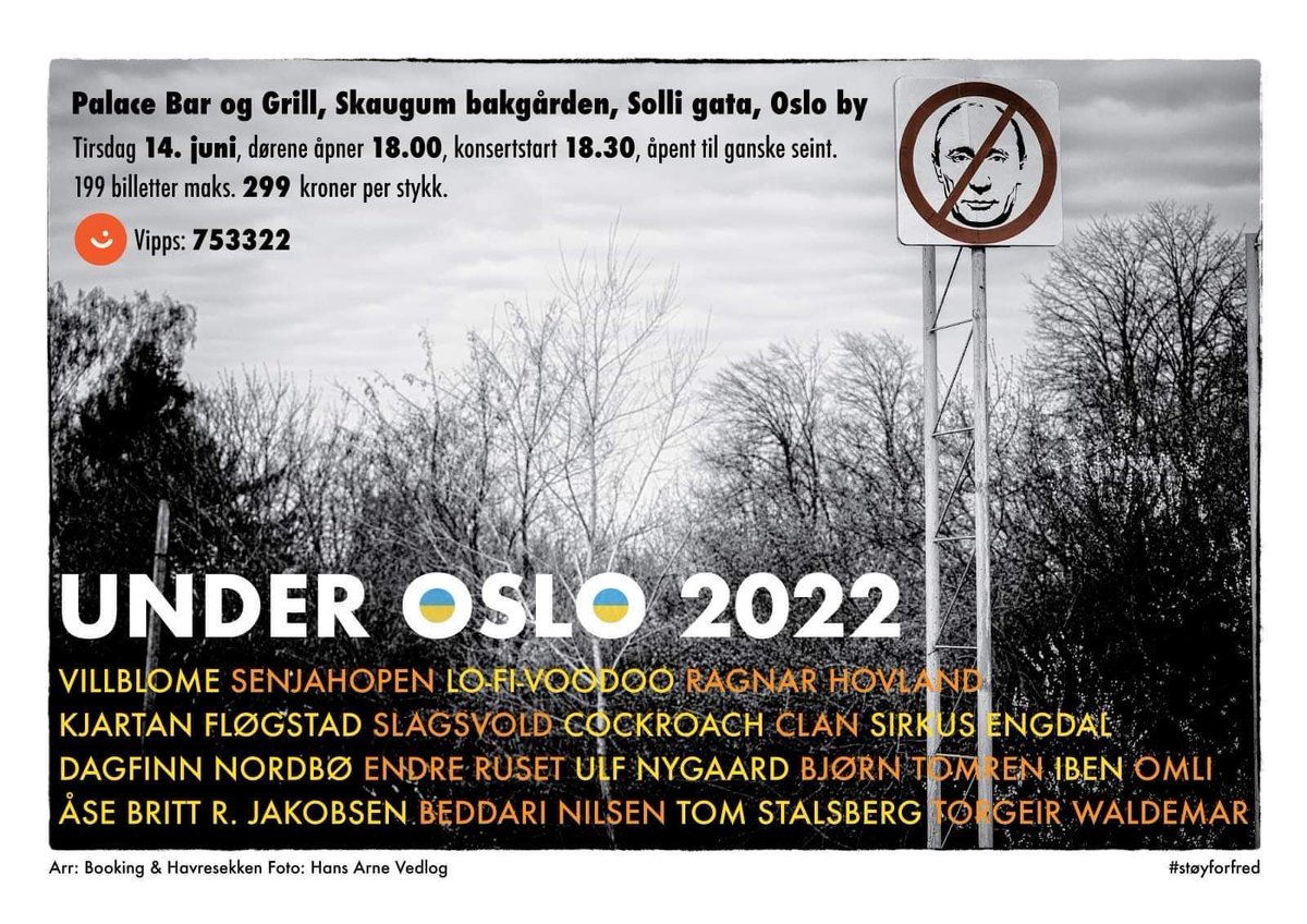 Årets kuleste sommerfestival. Spread the word and this picture! Alle inntekter til Ukraina