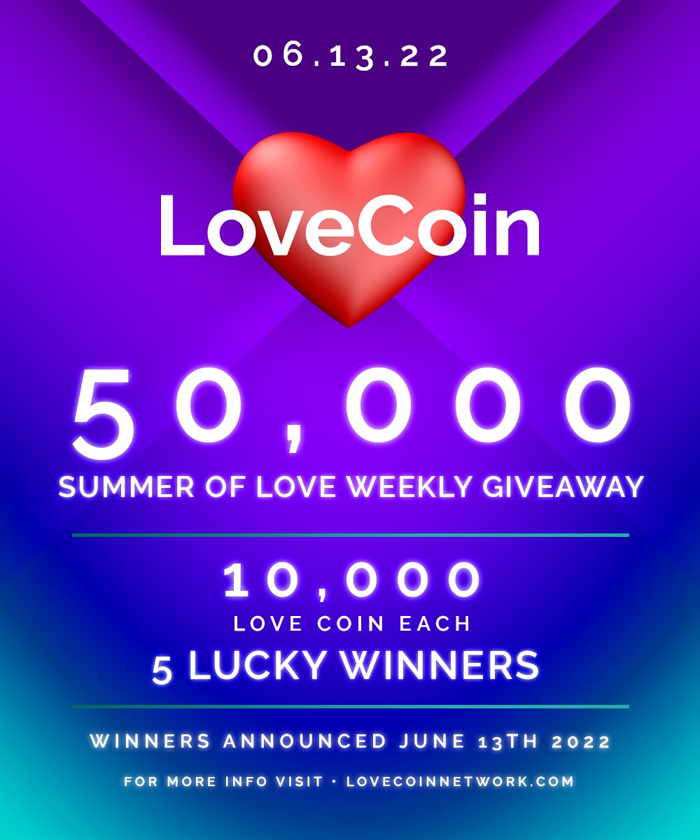 #LoveCoin 50K Giveaway 💌

Rules to Enter 🧐

💌 Follow @LoveCoinXRP
💌 Follow <a href="/LoveCoinXRPL/">LOVE ❤️ COIN</a>
💌 Follow <a href="/DrippedCoinXRPL/">🖼️💦 DRIPPED.ART 💦🖼️</a>
💌 Follow <a href="/UnionCoinXRPL/">UNION 💙 COIN</a>
💌 Retweet Post
💌 Tag Friends

5 Winners Win 10,000 #LoveCoin each!

06.13 ⏳

Visit Us
LoveCoinNetwork.com🤝✅❤️