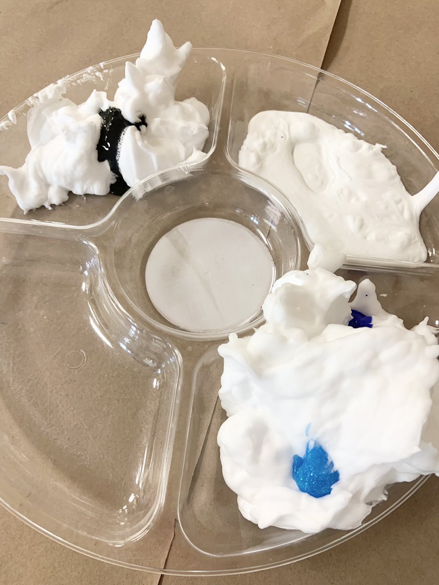 MsTomasi's tweet photo. Cloud Art☁️ @BarbaraReidPS @YRDSB #puffypaint #weather #inquiry #kindergarten #playbasedlearning #gettingmessy https://t.co/YImNVIPfuQ
