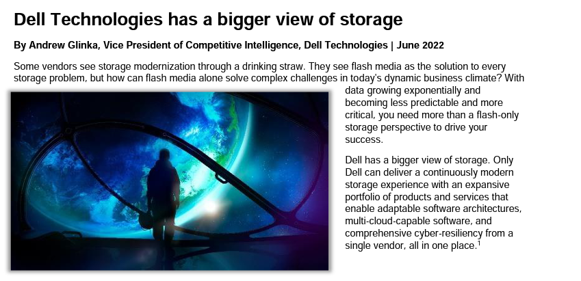 DellTechPartner's tweet photo. Check out this #PowerOverPure [BLOG] by Andrew Glinka, VP of Competitive Intelligence 
➡️ Dell Technologies has a bigger view of storage
He talks about Dell's expansive portfolio, all in one place
#PowerStore #PowerScale #MultiCloud #APEX  #PowerProtect
https://t.co/A1XDP3ZazL https://t.co/hr0XUnDTkG