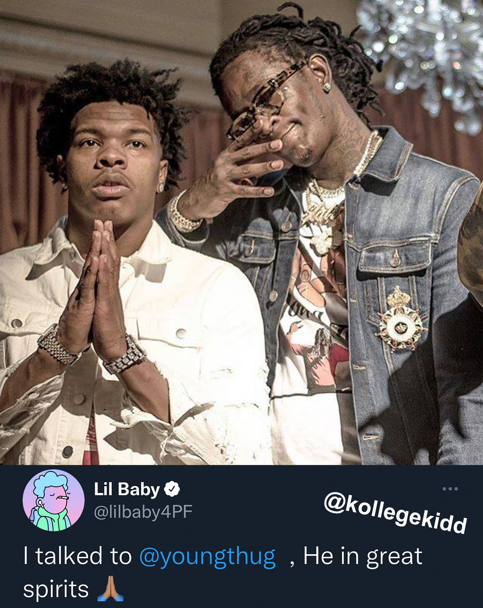 Kollege Kidd on Twitter: "Lil Baby says he spoke to Young Thug in jail ...