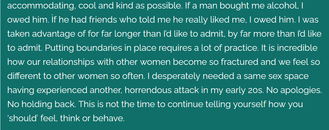 SistersSalon2's tweet photo. Women are sharing their stories on our #WeStandWithSarah page. Some of them are heartbreaking. It is enraging that this is necessary just to win back the spaces women made.
https://t.co/Aw89OA3pL6 https://t.co/rvn6JduY4B