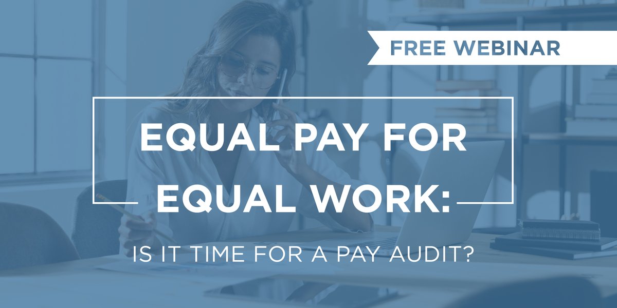 FiliceInsurance's tweet image. Equal Pay for Equal Work: Is It Time for a Pay Audit?
June 16, 2022 (11:00 am PST) 

Register Here:  hubs.li/Q019c1FG0

#compliance #webinar #equalpay