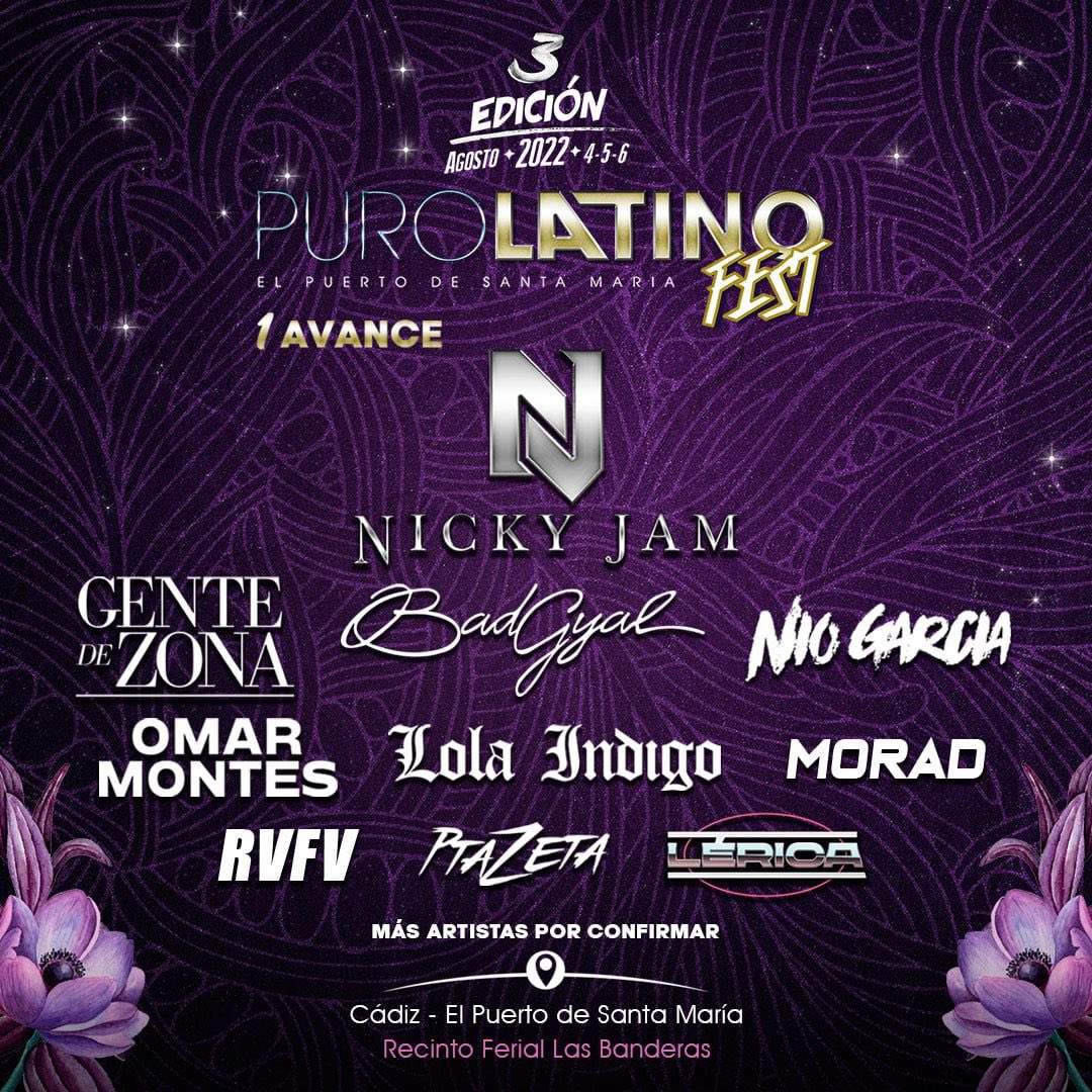 ‼️‼️ Vendo dos entradas para el #PuroLatinoFest del Puerto de Santa María. Abono general: 4, 5 y 6 de agosto.

También disponible un abono platino.