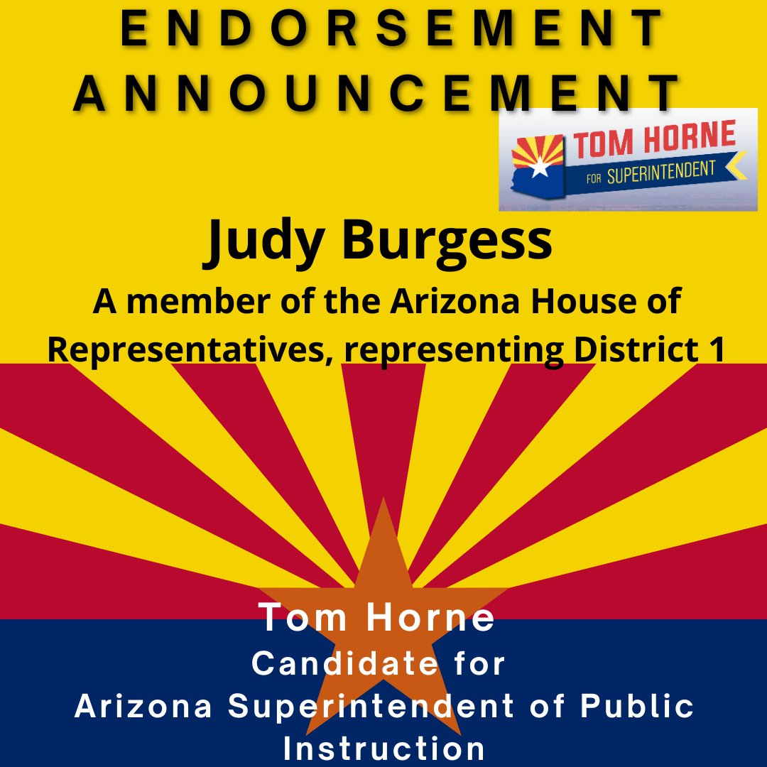 RealTomHorne's tweet image. 🚨 Endorsement  Announcement 🚨 #LD1 TomHorne.com #Education #Arizona #AZSPI