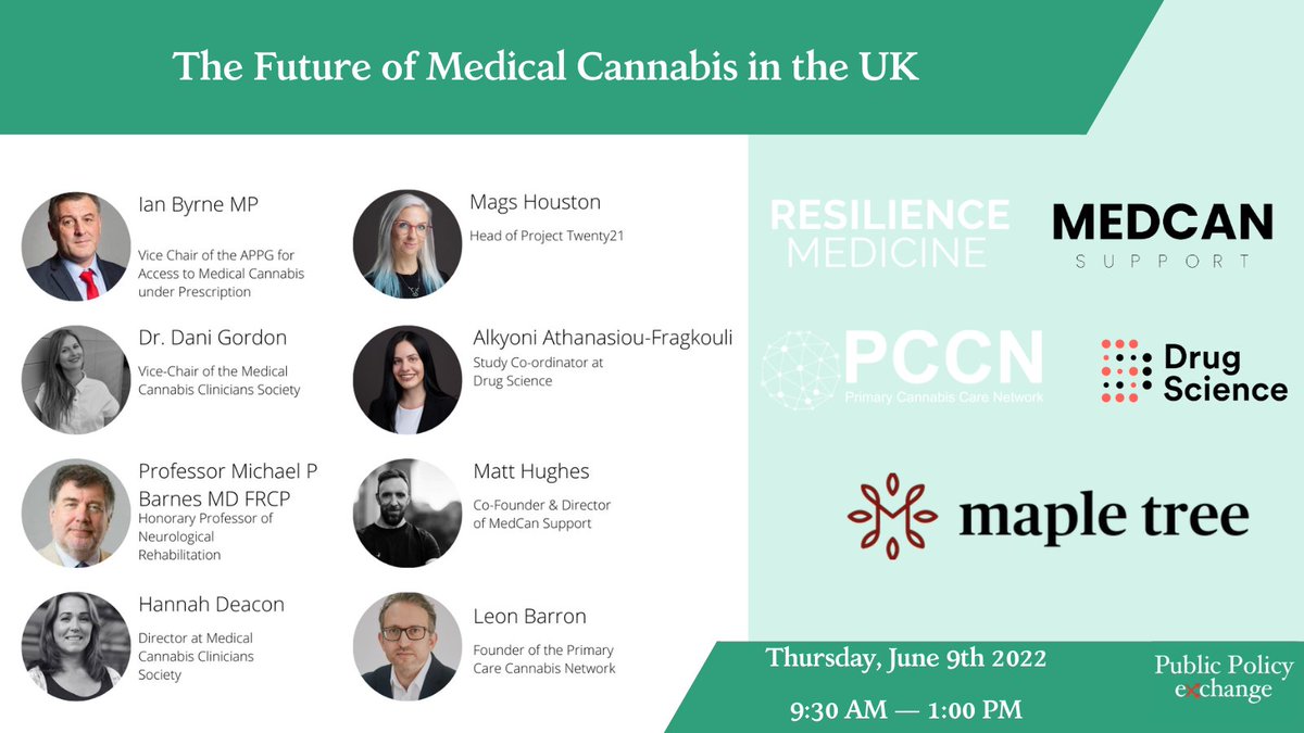 Join us tomorrow, 9th of June, and hear from our speakers on: 'The Future of Medical Cannabis in the UK' Register here:publicpolicyexchange.co.uk/event.php?even…