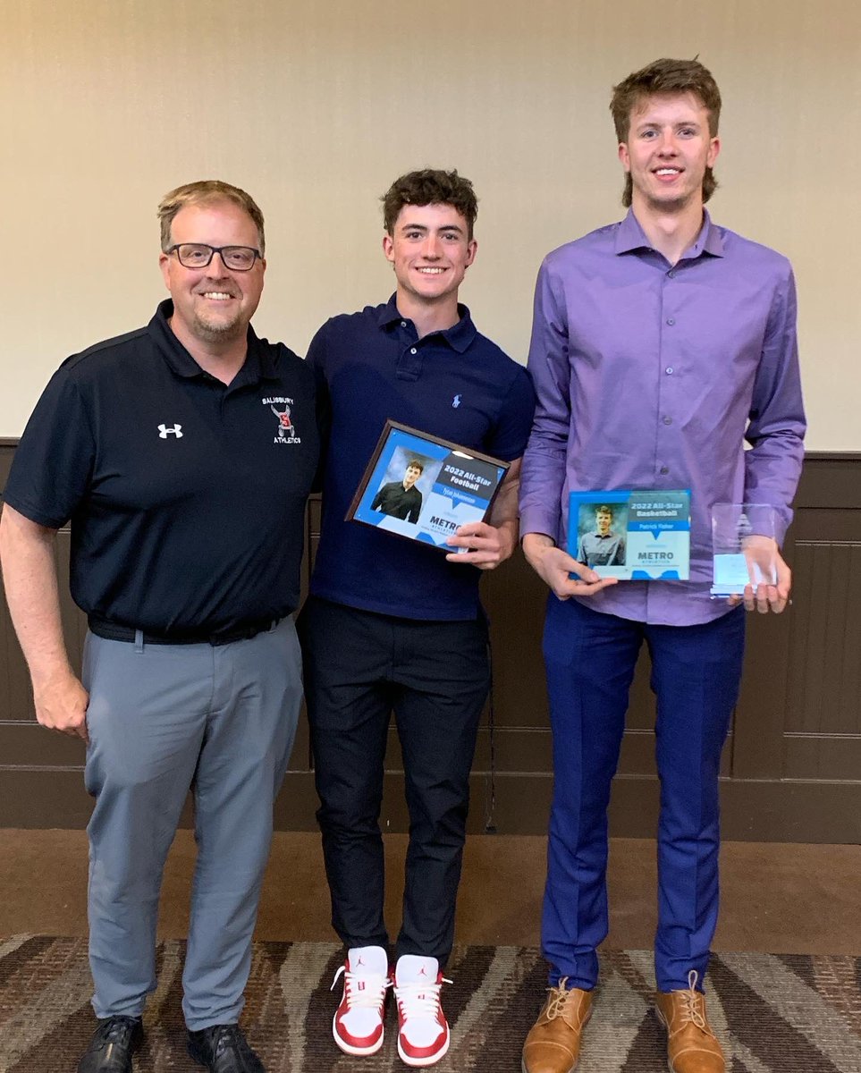 SalAthletics's tweet photo. Sabres representing big time at the @metro_athletics Luncheon today 🦾 

⚔️Kourtney Oss - Female Athlete of the Year 💥 
⚔️Patrick Fisher - Male Athlete of the Year 💥

@SalComp @eips @ShPk_News 
/1 https://t.co/wNLPVYy4yh