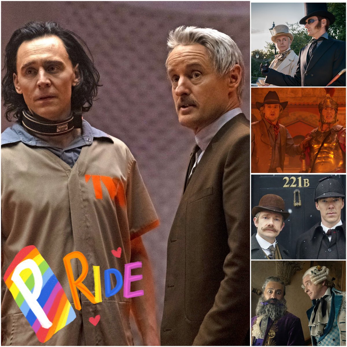 GamingJoy515's tweet photo. Have some of my fave ships that all contain at least one Cinnamon Roll Who Could Actually Kill You.
#Lokius #Loki #IneffableHusbands #GoodOmens #Jedtavius #NightAtTheMuseum #Johnlock #SherlockBBC #StedeBeard #OurFlagMeansDeath #HappyPride https://t.co/JsDI9Mc8Zc